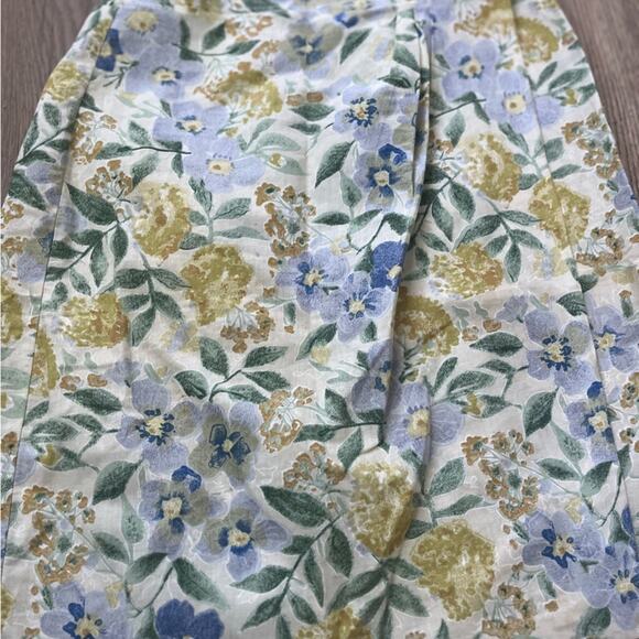 Vintage Floral American Eagle Linen Wrap Skirt Sz 6 Cottage Core - Picture 3 of 6